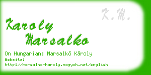 karoly marsalko business card