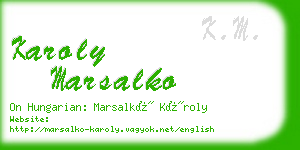 karoly marsalko business card